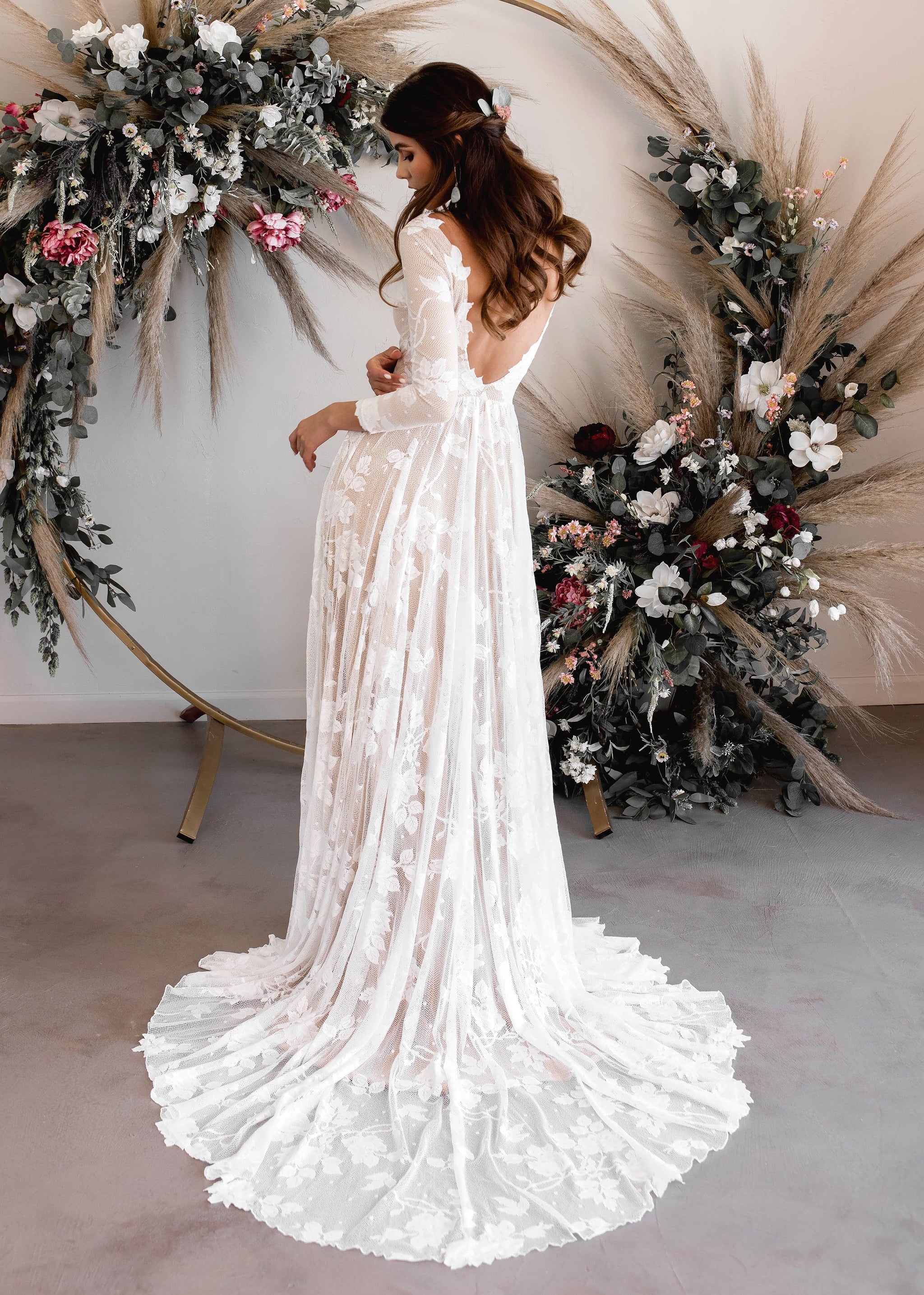 Ari Dress Floor-Length (No Train) / Full Coverage / 7/8 Sleeve (Bracelet Sleeve)