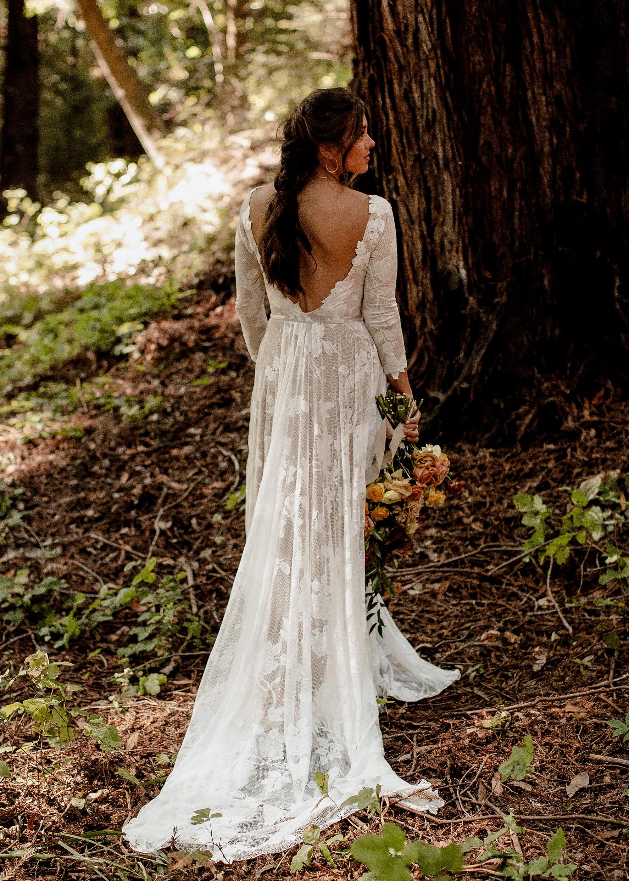 Bohemian forest wedding gown hotsell