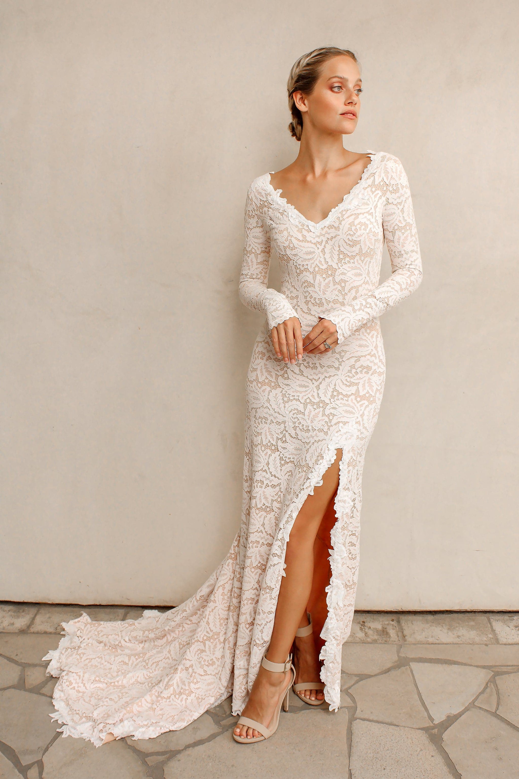 chinese dress ladies Julie | Long Sleeve Lace Wedding Dress