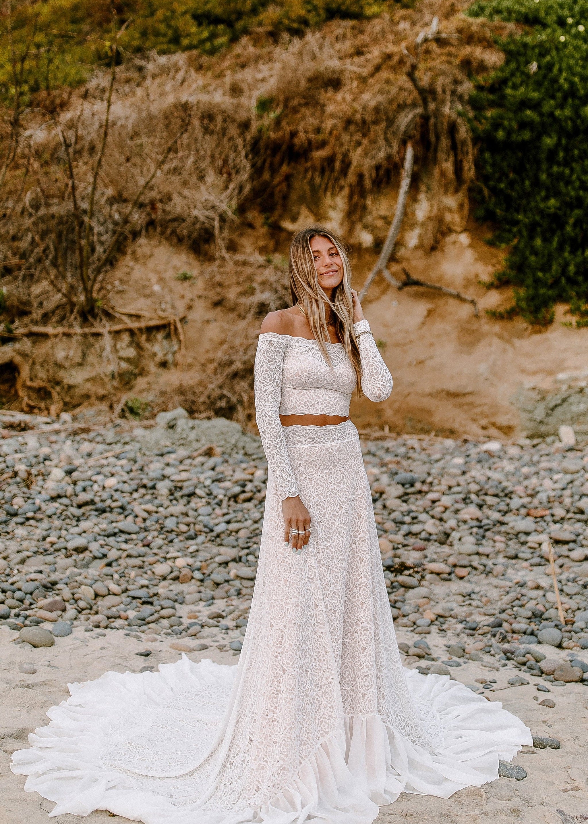Lennox | WearYourLove | French Lace Crop Top Wedding Dress | Wear Your Love