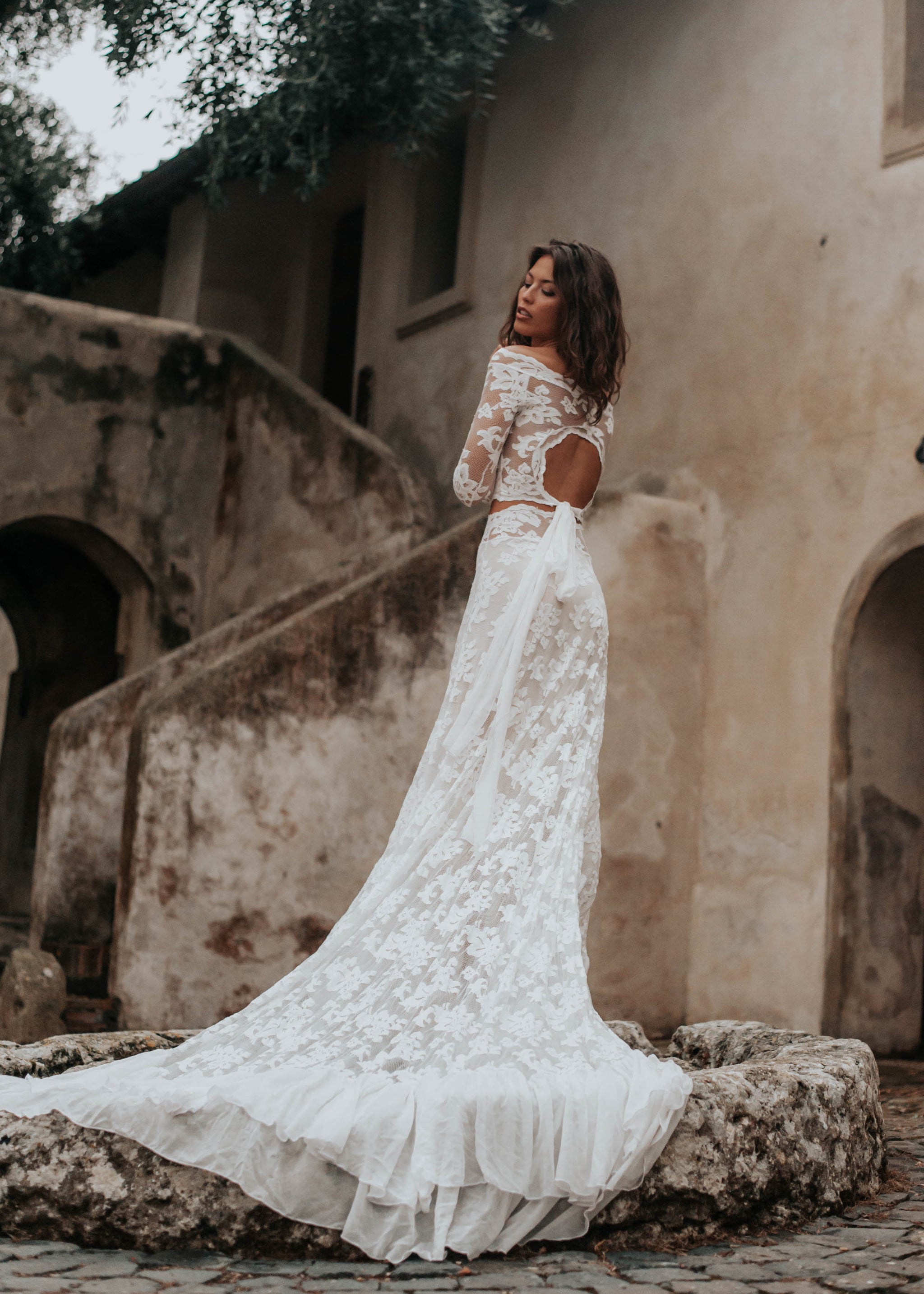 Bride Dress Chiffon Dress With Lace Top Lennox WearYourLove French