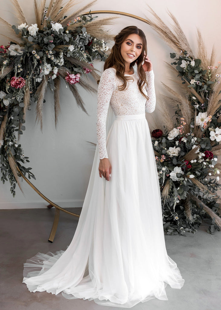 Bride wearing Mila Dress