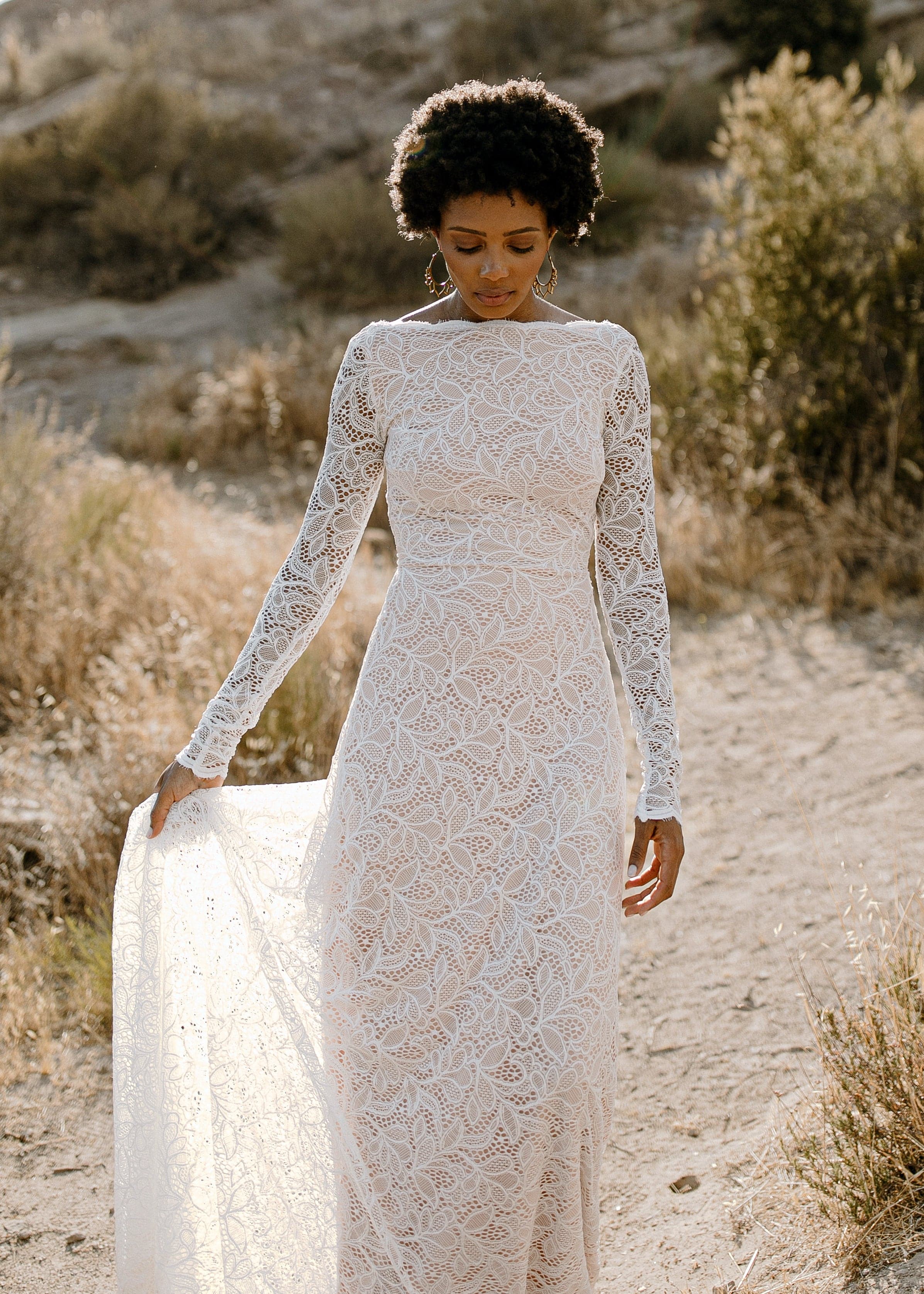 Elegant Two-Piece A-Line Tulle Wedding Dress with Off-Shoulder Long Sleeved  Top