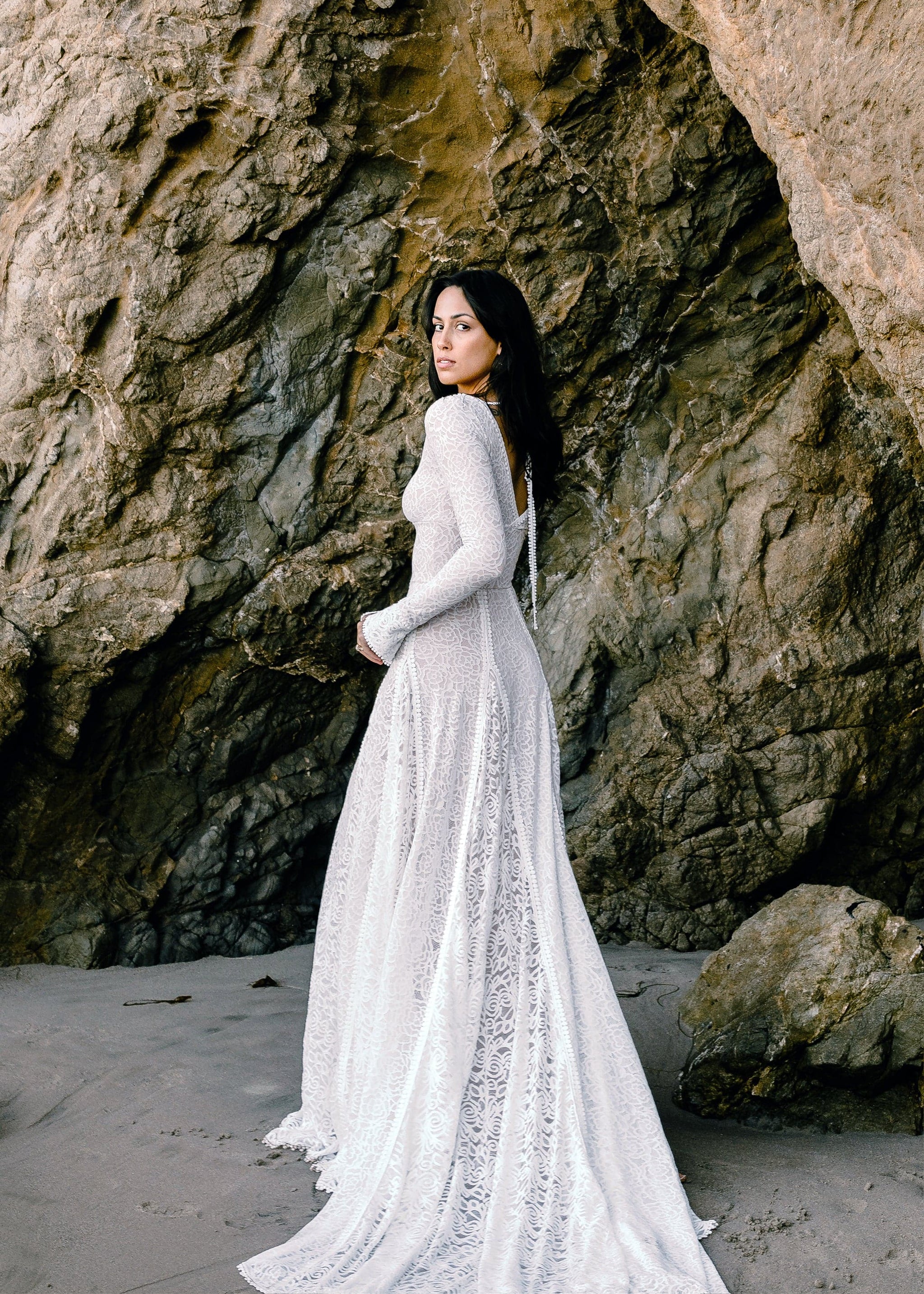 Skye Dress - SURPLICE WEDDING GOWN WITH OPEN BACK