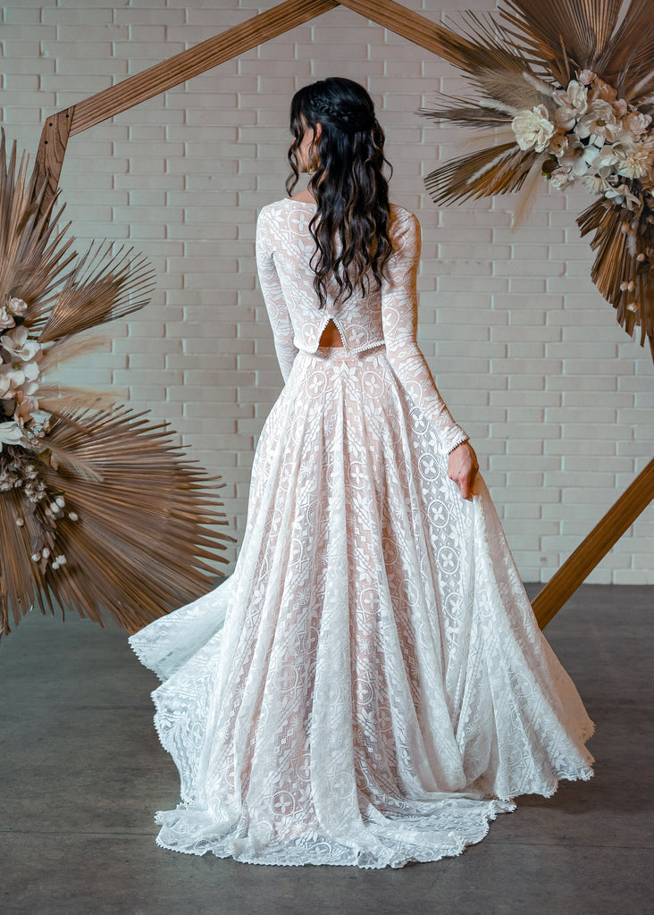 Bride wearing Solstice Dress