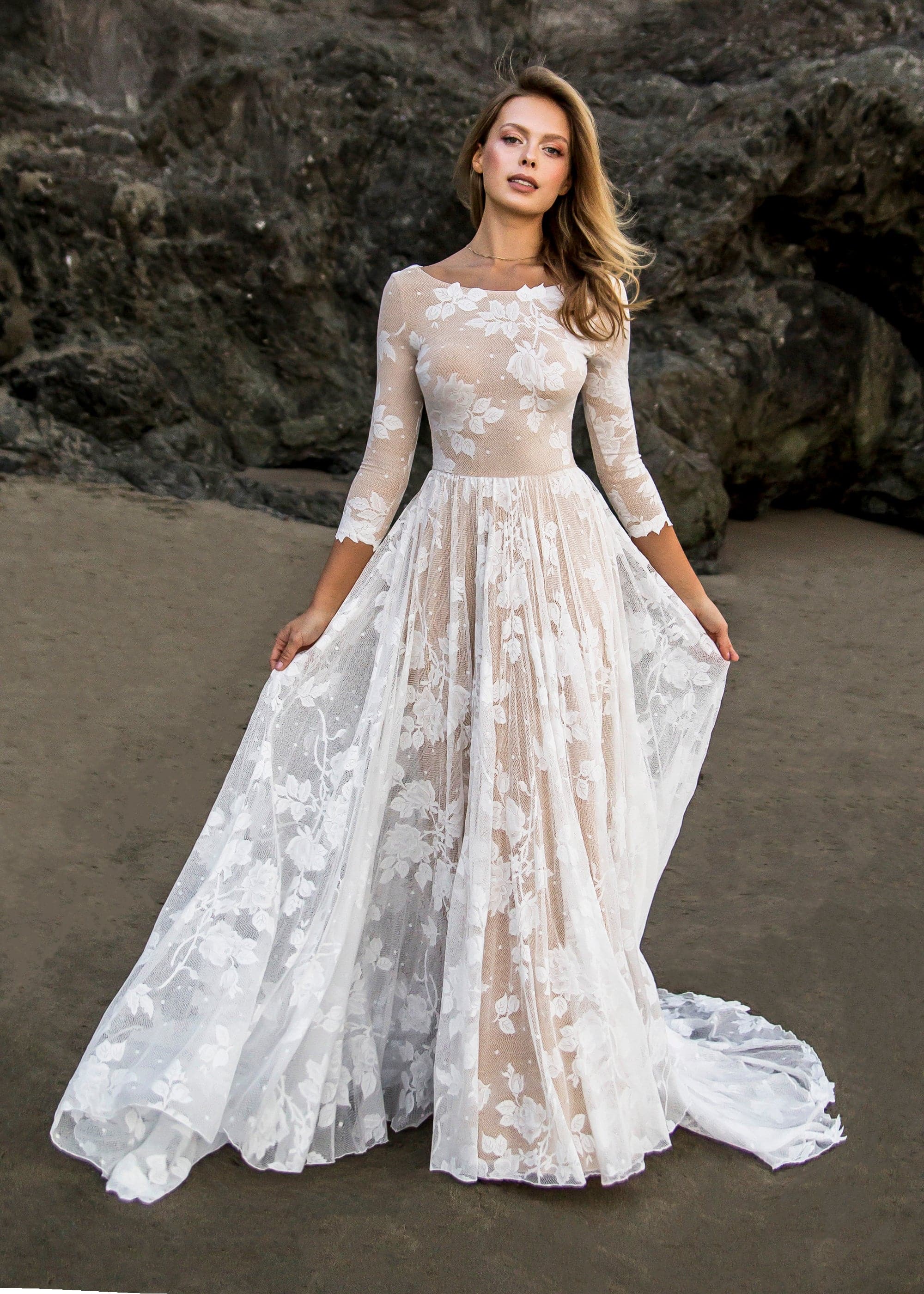 wear your love prom dress Ari Dress Floor-length (no train) / Full Coverage / 7/8 Sleeve (bracelet sleeve)