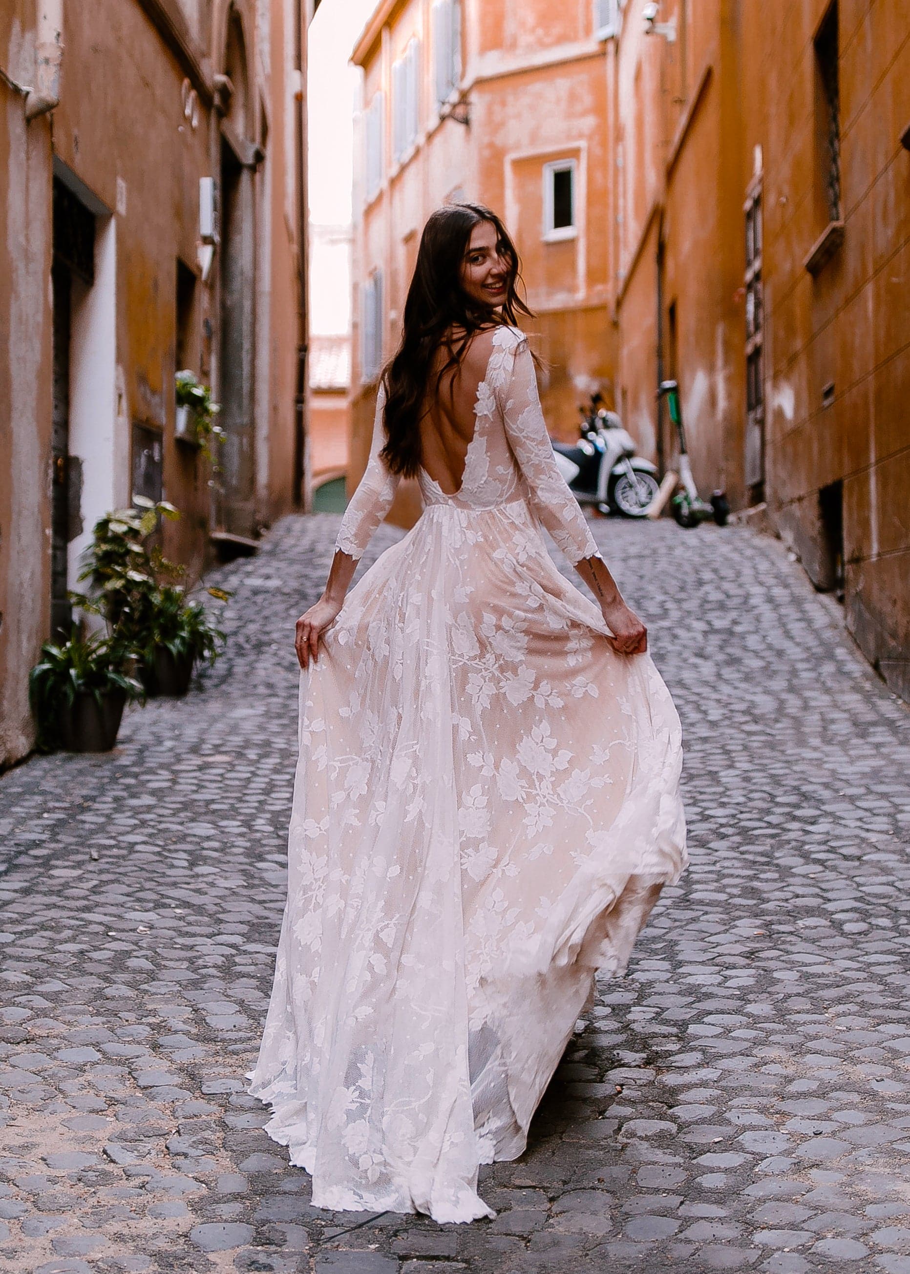 Ari Dress Floor-length (no train) / Full Coverage / 7/8 Sleeve (bracelet sleeve)