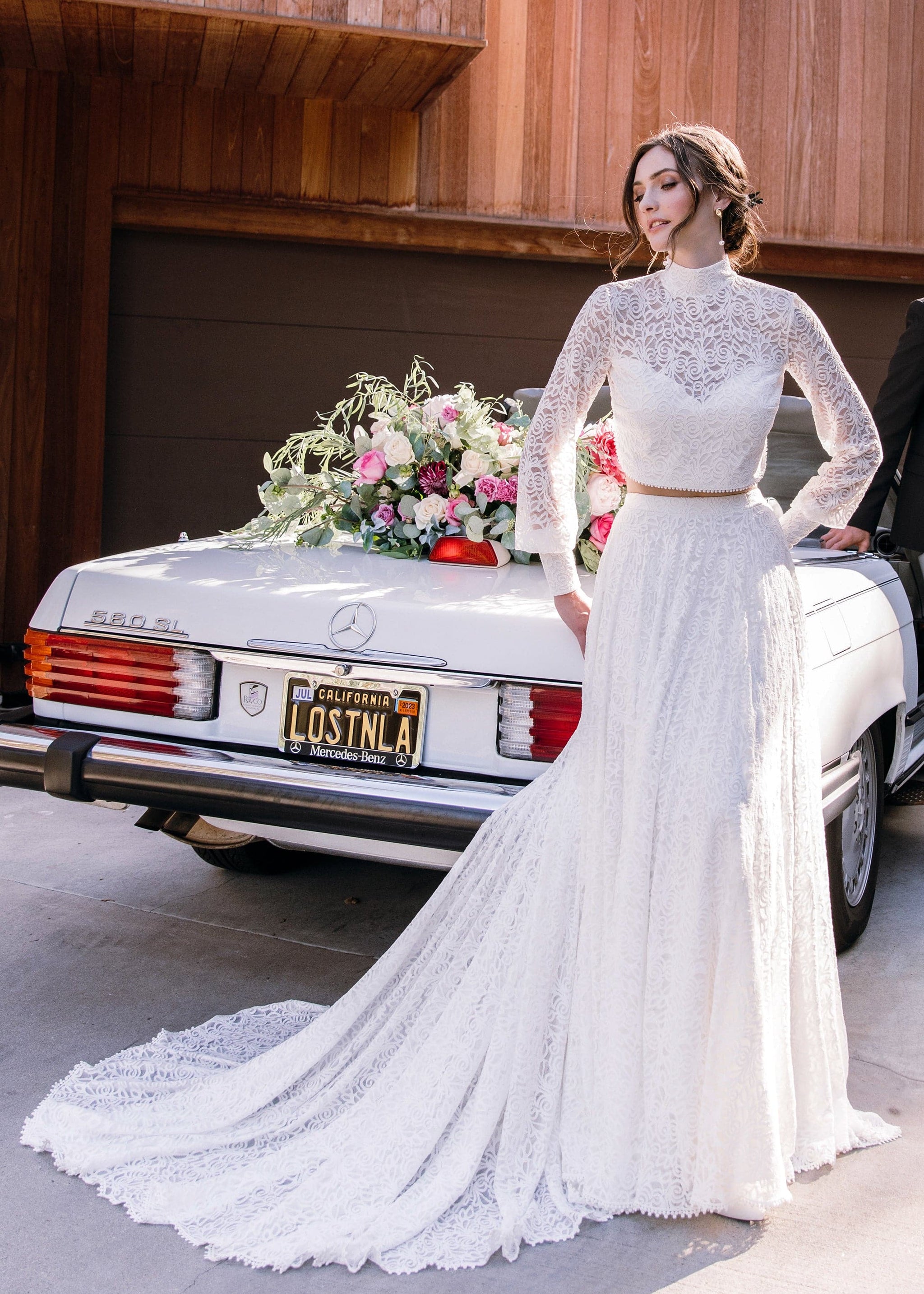 open lace back dress Bianca Dress Floor-Length (No Train)