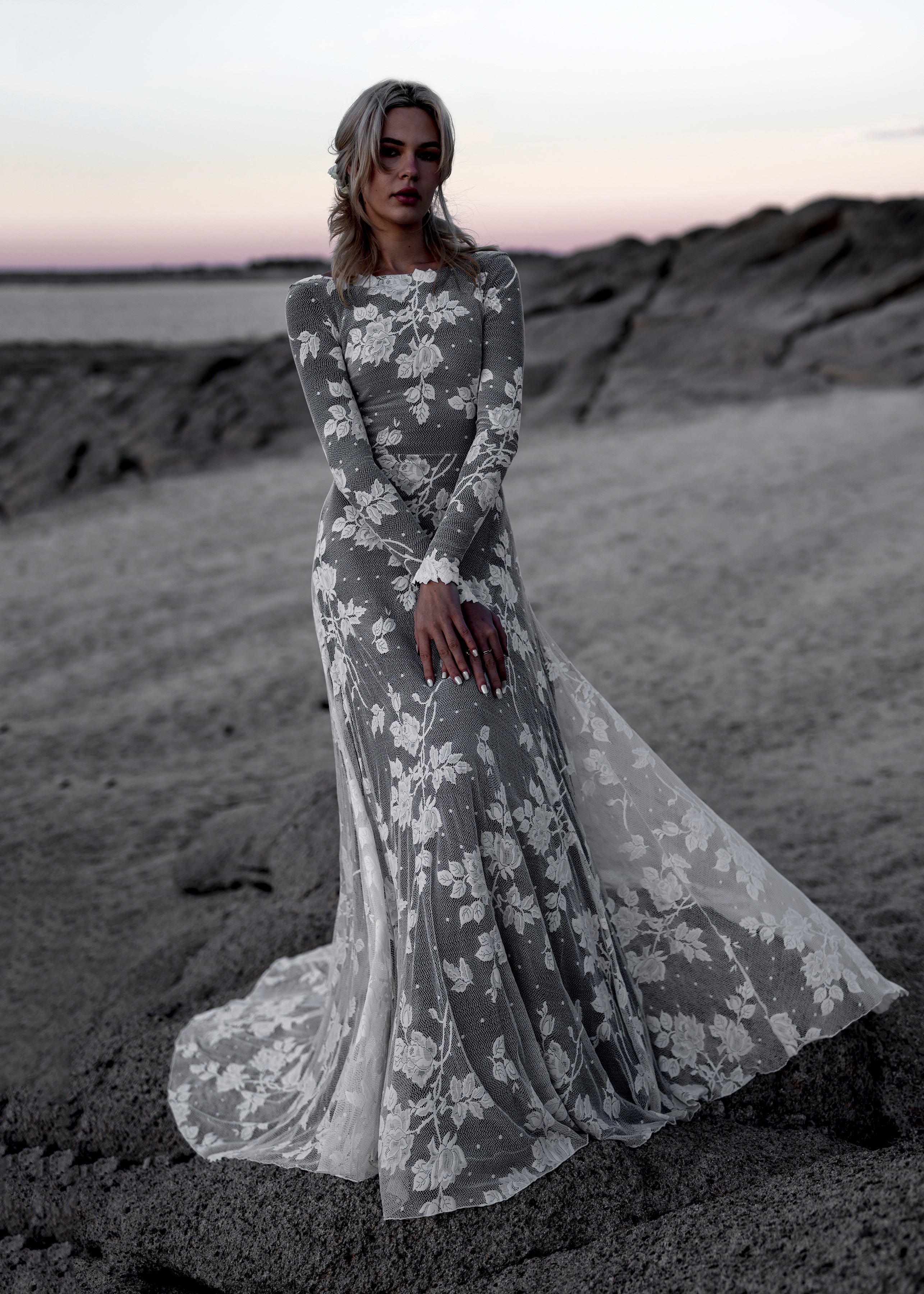 Black-lining Ellora Dress Open V Back / Floor (No Train) Black-lining Ellora Dress Open V Back / Floor (No Train)