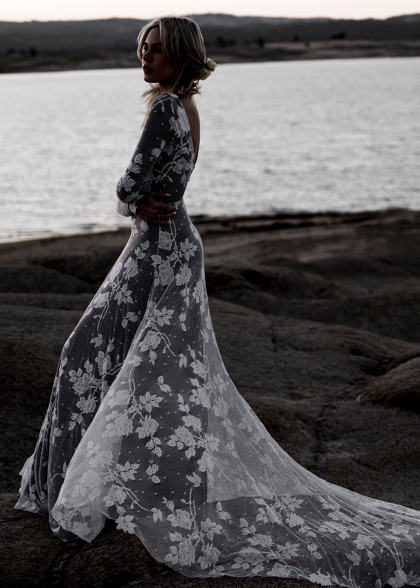 Black-lining Ellora Dress Open V Back / Floor (No Train) Black-lining Ellora Dress Open V Back / Floor (No Train)